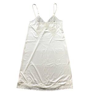 Vintage Vanity Fair Satin Slip Dress Womens Size 36 Lace Trim Nightgown USA MADE